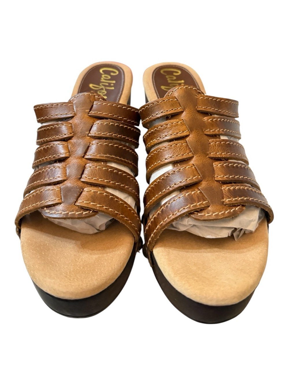 Californians Vintage Collection Evelyn Tan Leather Sandals Size 8 NIB